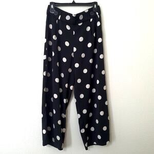 Zara TRF Black Polka Dot Wide Leg Pants Women's Size Medium